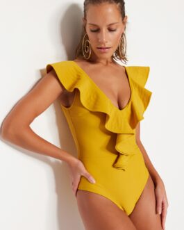 Yellow Plain Swimsuit