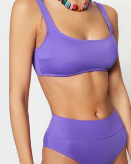 Purple Textured Bikini